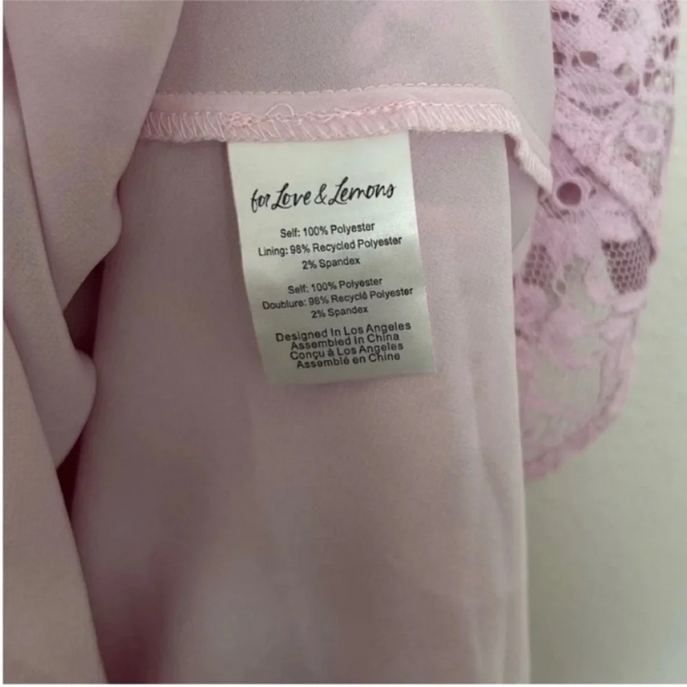 For Love & Lemons Carmela Lace Mini Dress Pink - Picture 8 of 10